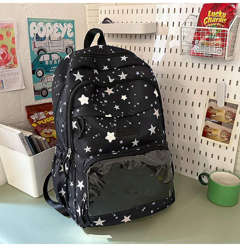 高見え透明二次元痛バッグガールズフォレストバックパックバックパック軽量キャンパス中学生スクールバッグ|undefined