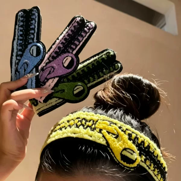 Quirky and creative zipper and Velcro headband for women, versatile for styling and holding back stray hairs, sweet and girly, perfect for washing your face and keeping your hair in place