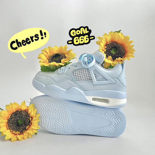 Couple running sneakers chic literary style air cushion fog blue sports shoes for male and female students versatile thick-soled white shoes autumn