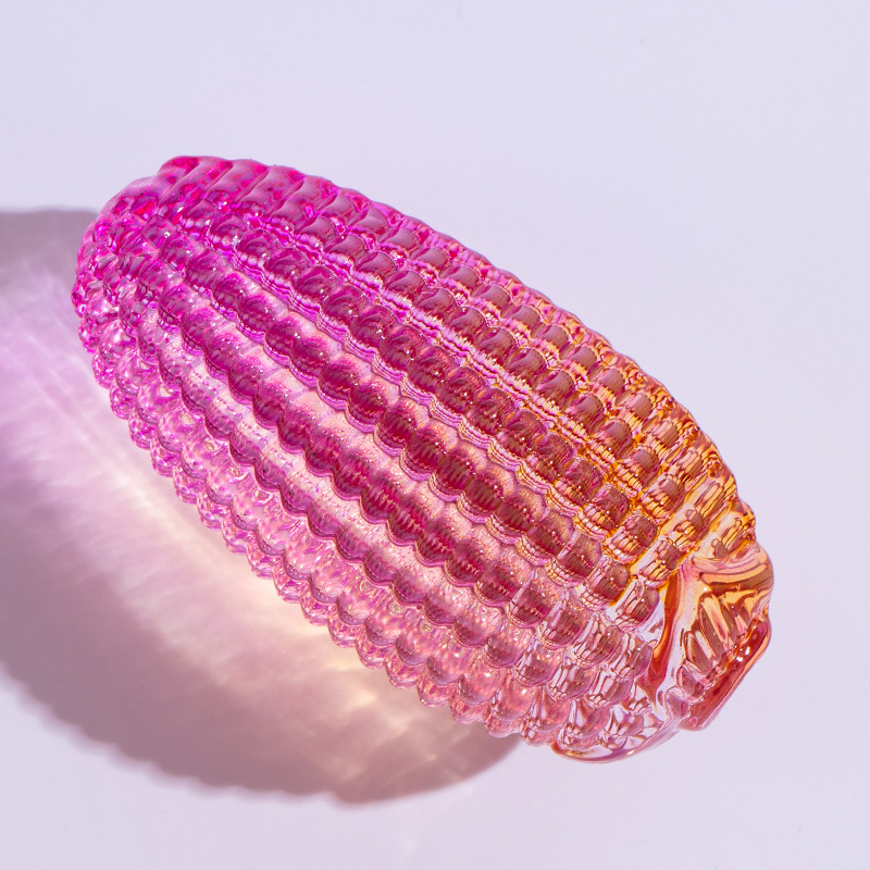 Ornamento de maíz de cristal de cristal de vidrio, maíz de color, maíz hecho a mano puro, maíz amarillo, decoración del hogar