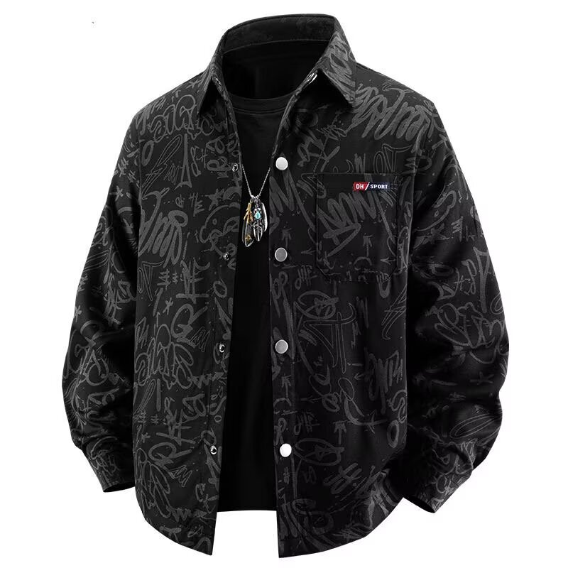 American Jacquard Denim Shirt Jacket Men's Retro Trendy Brand Spring & Fall Thin Washed Classy Work Shirt Jacket American Jacquard Denim Shirt Jacket Men's Retro Trendy Brand Spring & Fall Thin Washed Classy Work Shirt Jacket