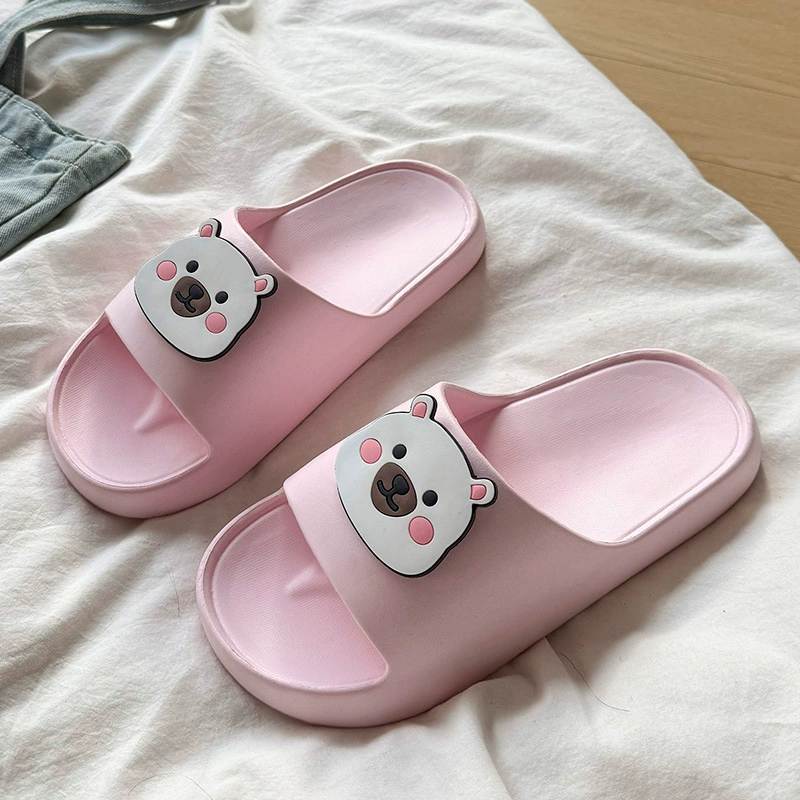 Женские тапочки с белым медведем, летняя уличная одежда, новые тапочки из ЭВА на мягкой подошве, домашние сандалии для мужчин и женщин.