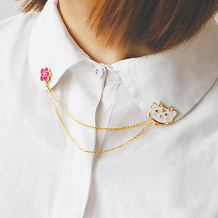U-PICK original life original creative cute sweet alloy peach blossom collar pin brooch pin