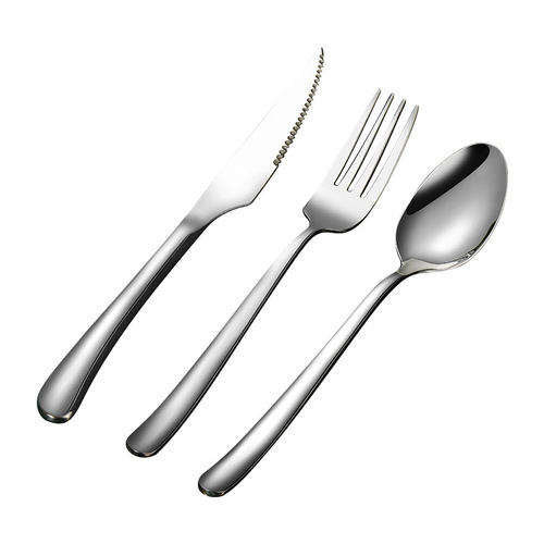 304 stainless steel tableware set household thickened western steak knife, fork and spoon creative long handle spoon and fork wholesale