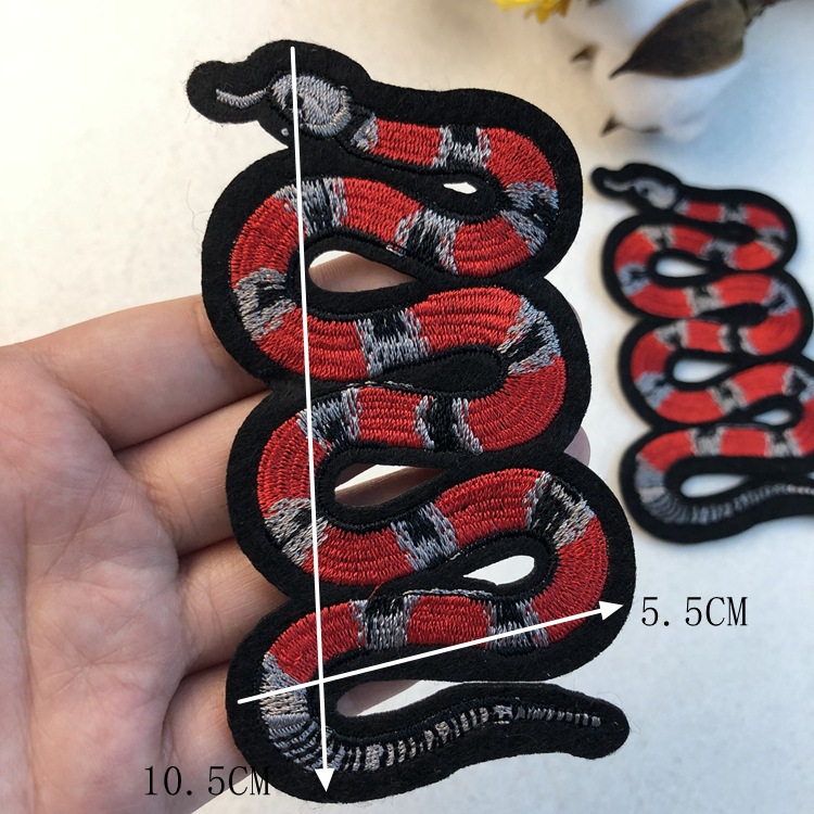 刺绣布贴优质电绣对花蛇布贴时尚外套皮衣鞋子DIY装饰补丁贴花