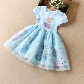 女童连衣裙2026夏装冰雪洋气童装奇缘艾莎儿童公主裙爱莎宝宝裙子