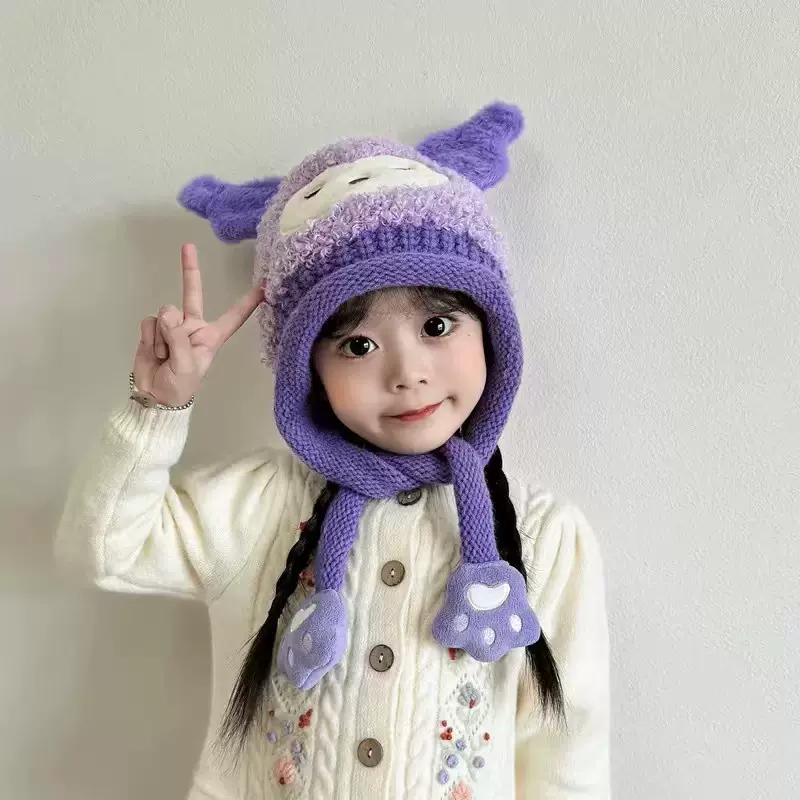 儿童帽子秋冬女童宝宝加厚针织护耳加绒超萌保暖可爱秋冬季头毛