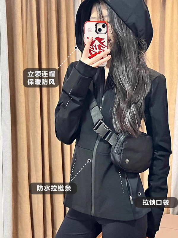 黑色修身冲锋衣外套女款秋季2025新款户外运动软壳连帽夹克登山服|undefined