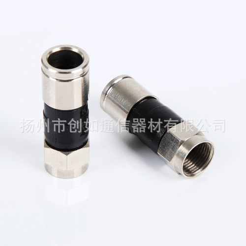 Factory wholesale British standard RG6 extruded 32mm F head waterproof full copper coaxial connector crimp head cable connector