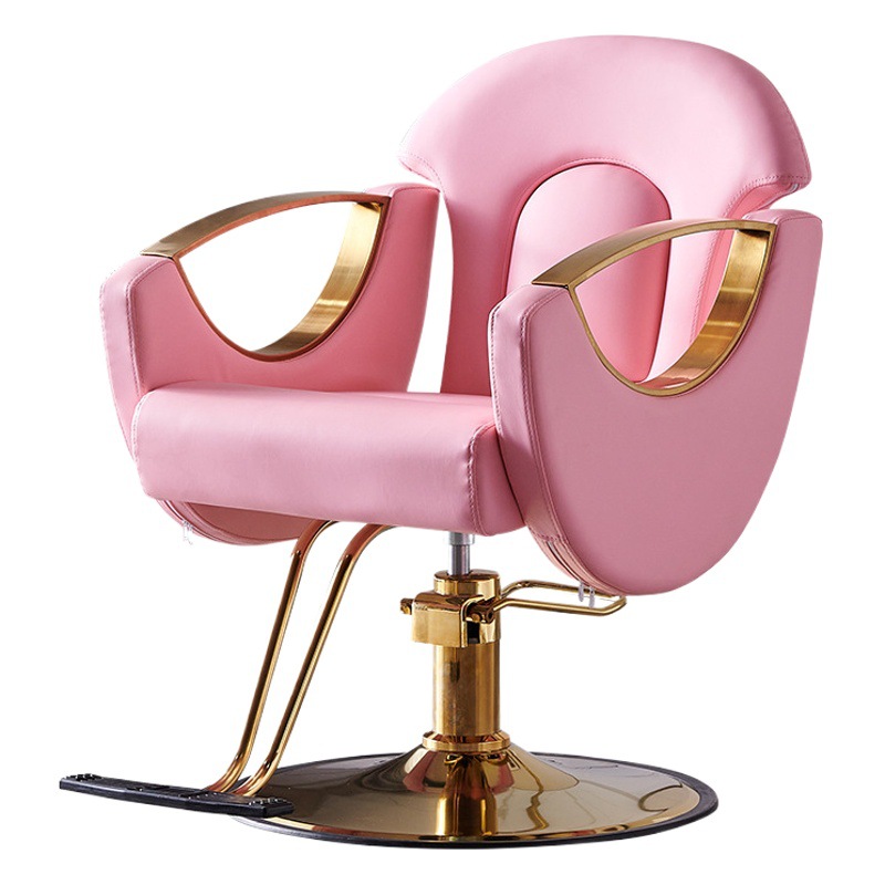 2023 nuevo salón de peluquería Silla de peluquero al por mayor de color rosa Silla de peluquería de lujo ligero Silla de peluquería Silla elevadora