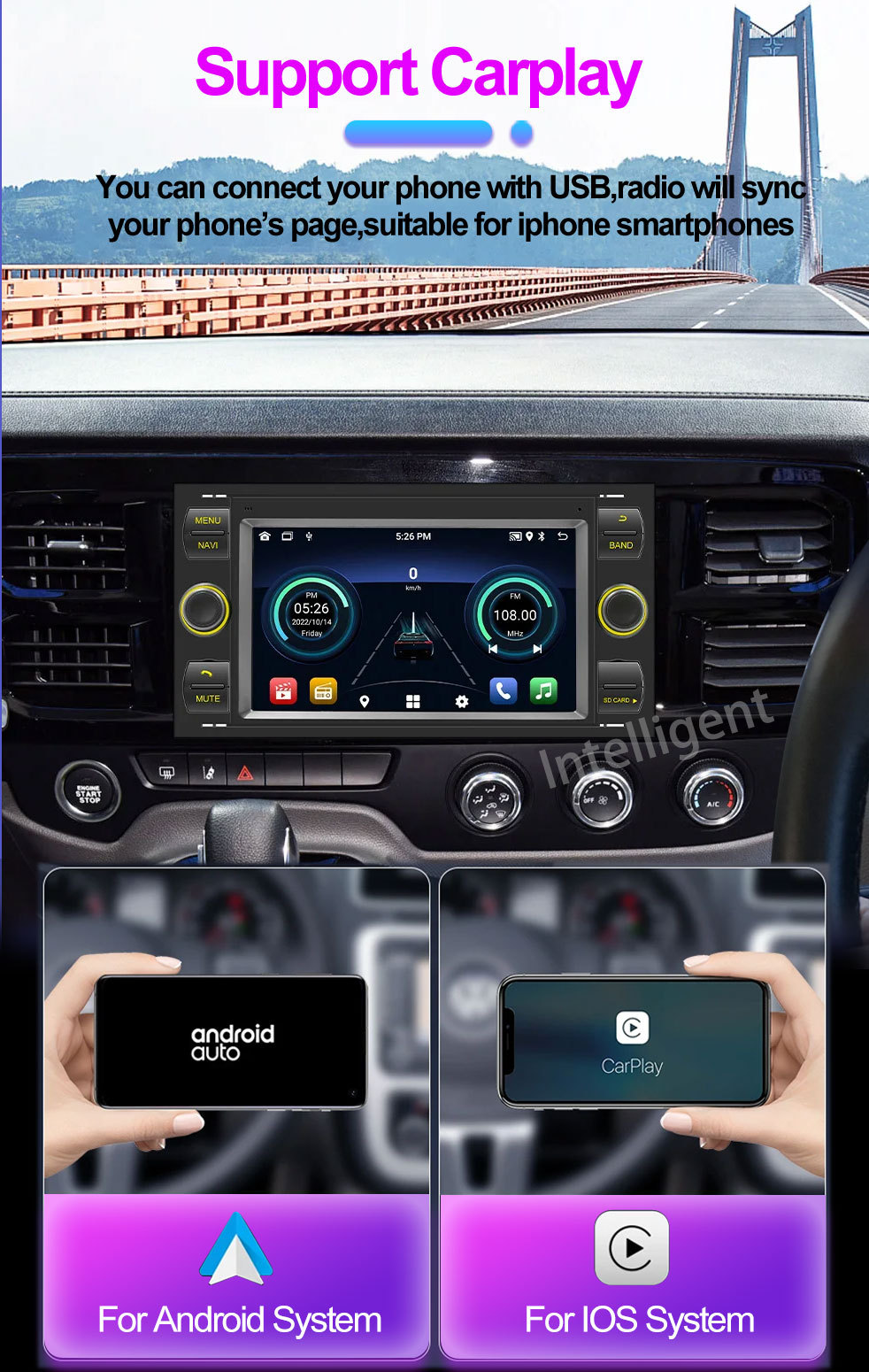 Suitable for 2005-2011 Ford Transit Car Android Gps Navigation Bluetooth Mp5 Player Carplay Navigation Device