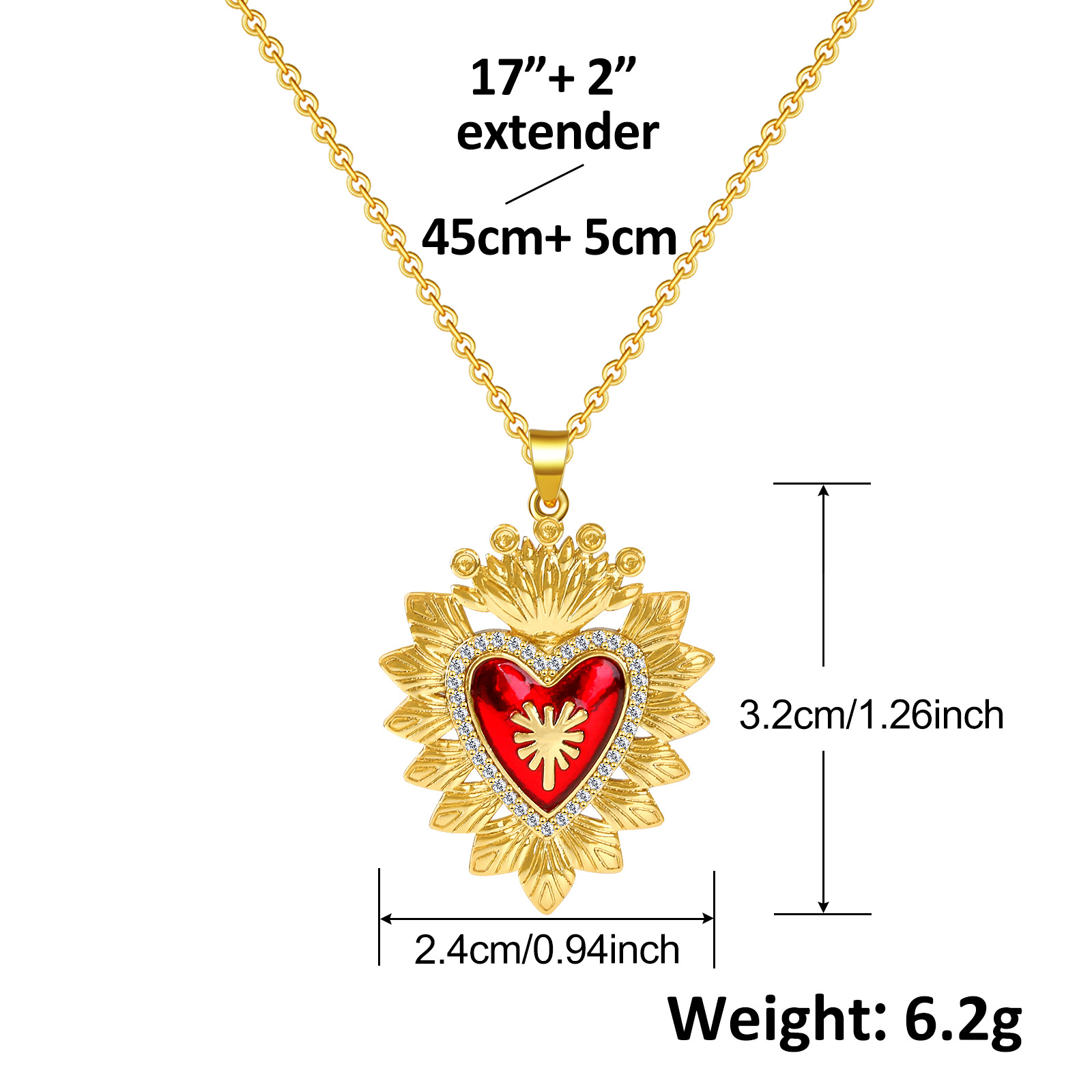 8g Weight Copper Pendant Material Zircon Inlay Material Pendant Necklace Classification Copper Chain Material 1 Piece Quantity Holiday, Daily Occasion Copper Material Heart Shape Pattern Women's Gender Inlay Design Retro Style Copper Retro Inlay Heart Shape Zircon Pendant Necklace 1