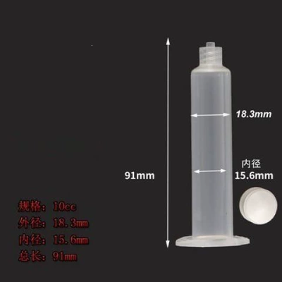 Yapışqan paylayıcı adapterlər, Transparent American-style dispensing adapter - 10cc-syringe-piston-50-sets