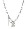 Necklace from pearl with tassels, brand accessory hip-hop style, with little bears, 2022 collection