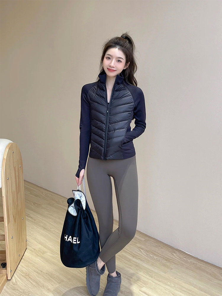 ChicShe Sports Yoga Down Jacket Women Skiing Running Hiking Autumn Winter Lightweight Fitness Inner Layer Windproof Warm Coat_voghion.com