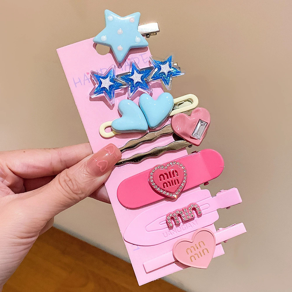 Nuevo estilo transfronterizo horquilla de color dopamina estilo creativo pinza BB todo fósforo cabello roto flequillo accesorios para el cabello al por mayor fabricante