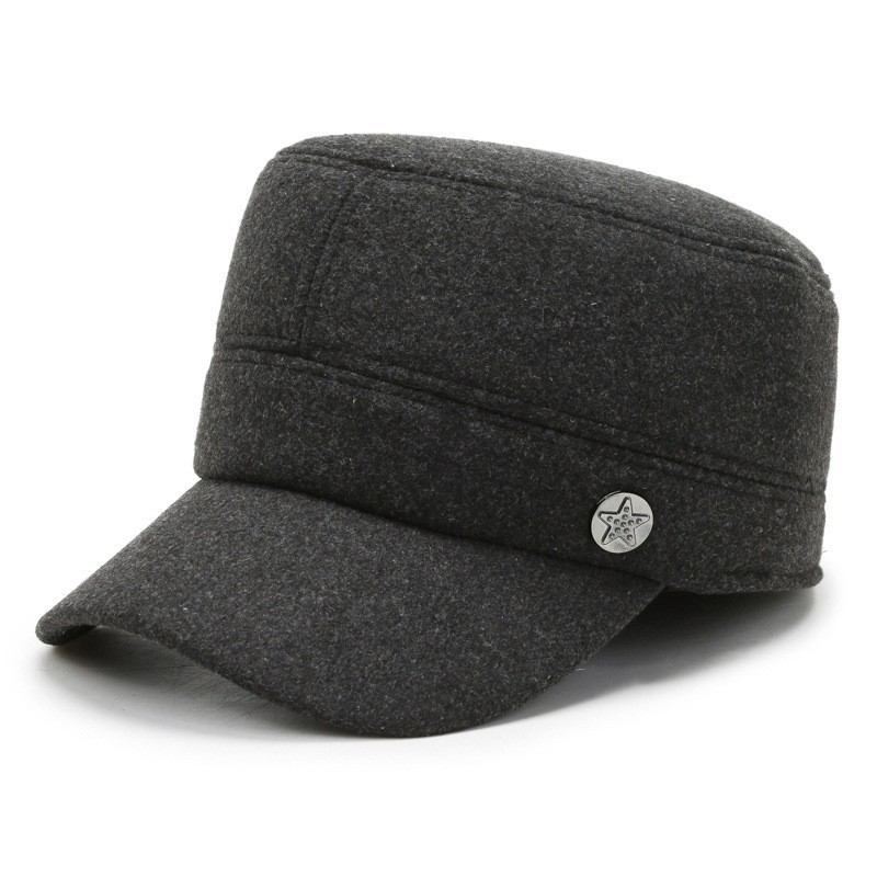 Five-star flat hat—grey