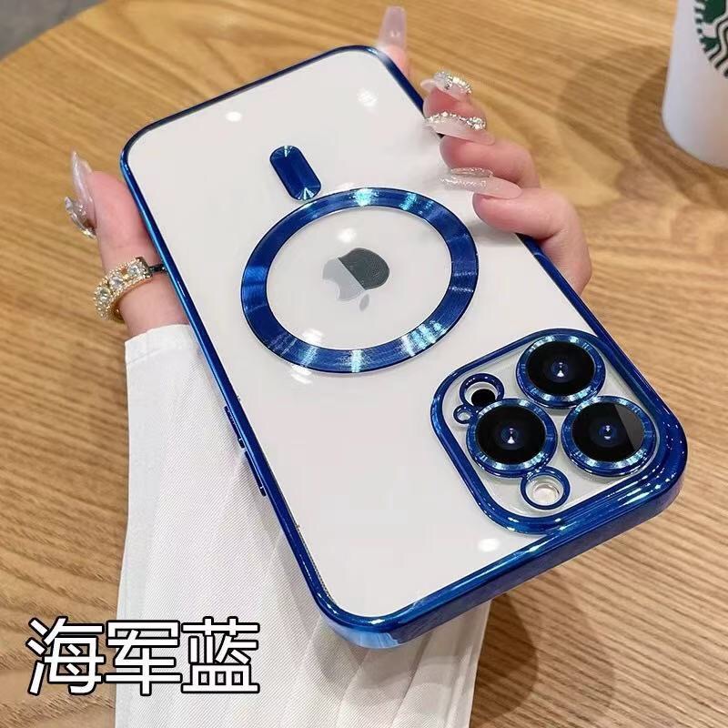 Aplicable para iPhone 17 Pro caso de teléfono magnético chapado con película de lente propia Apple 16 cubierta protectora integral. Anti-slip