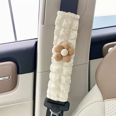 Sürətlər qutusu və əl tormozu başlıqları, Belt Shoulder Pads, Cute Flower - white-style-brown-flower-puff-shoulder-pads1