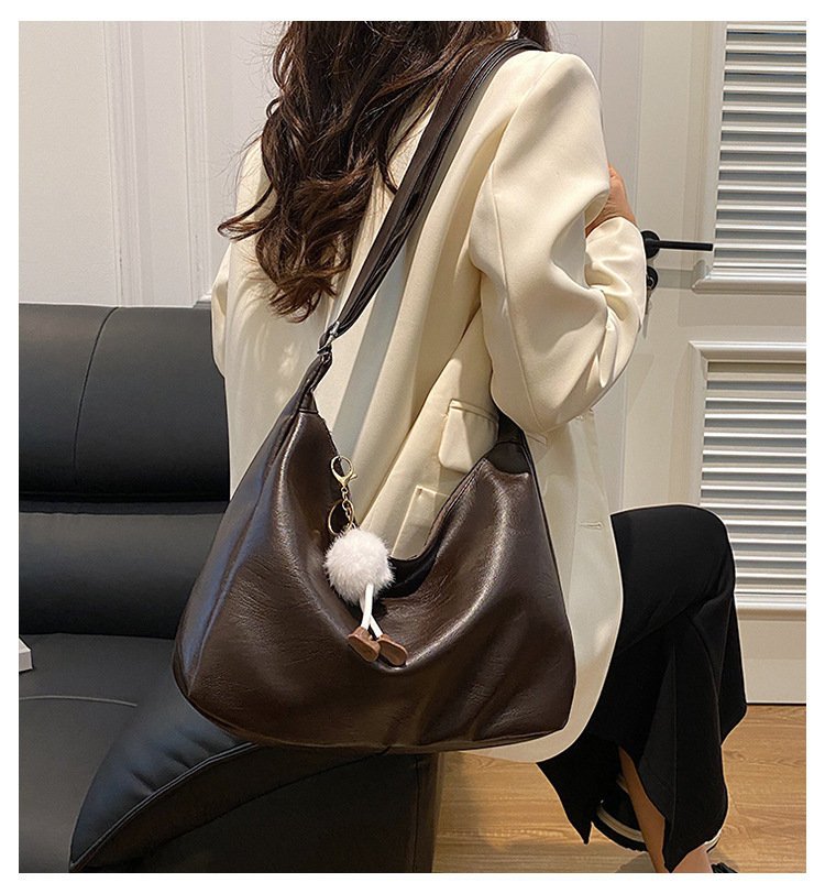 Simple and large-capacity bag for women, 2024 new style, fashionable and versatile casual single-shoulder bag, student commuting crossbody tote bag details Picture