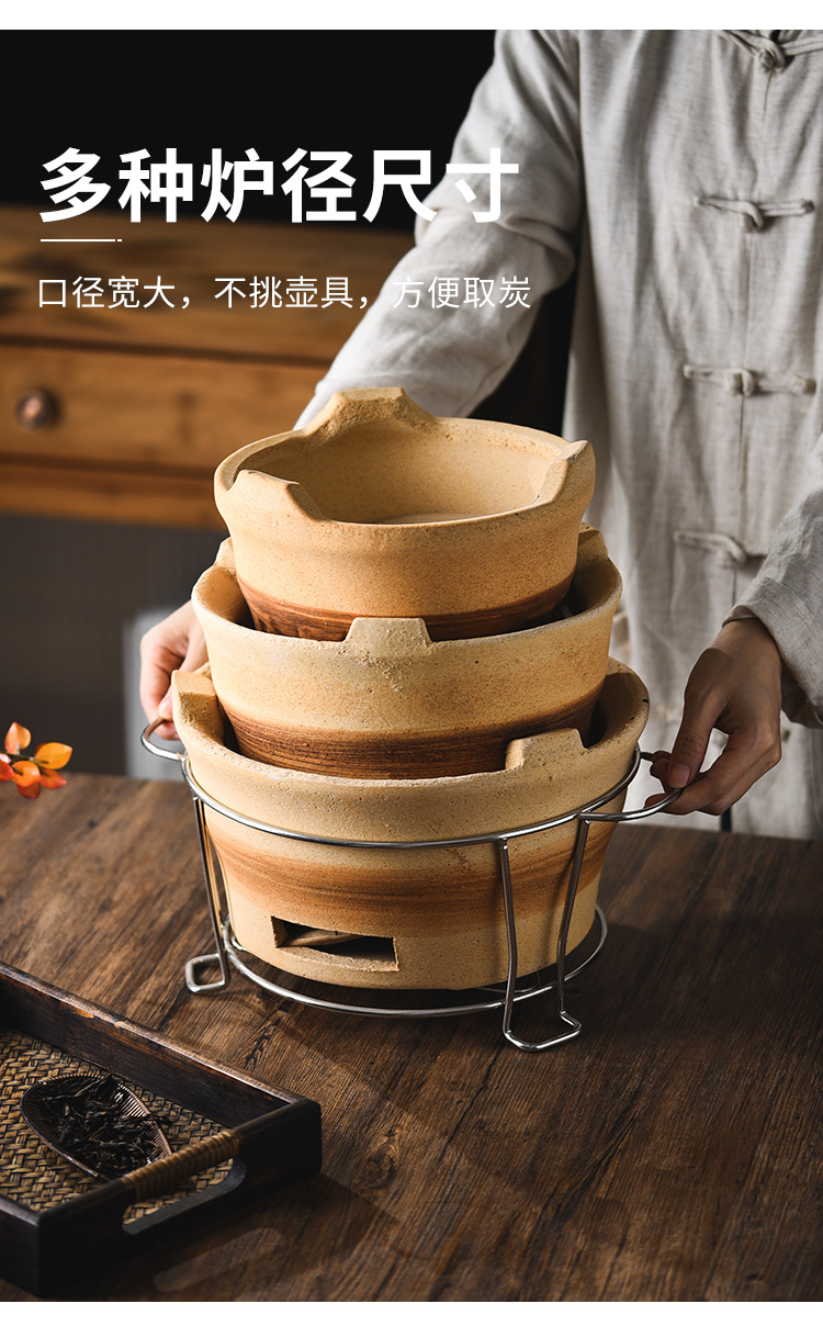 围炉煮茶陶土炭炉日式户外老式打边炉火锅家用围炉红泥酒精烧烤炉 pic 9