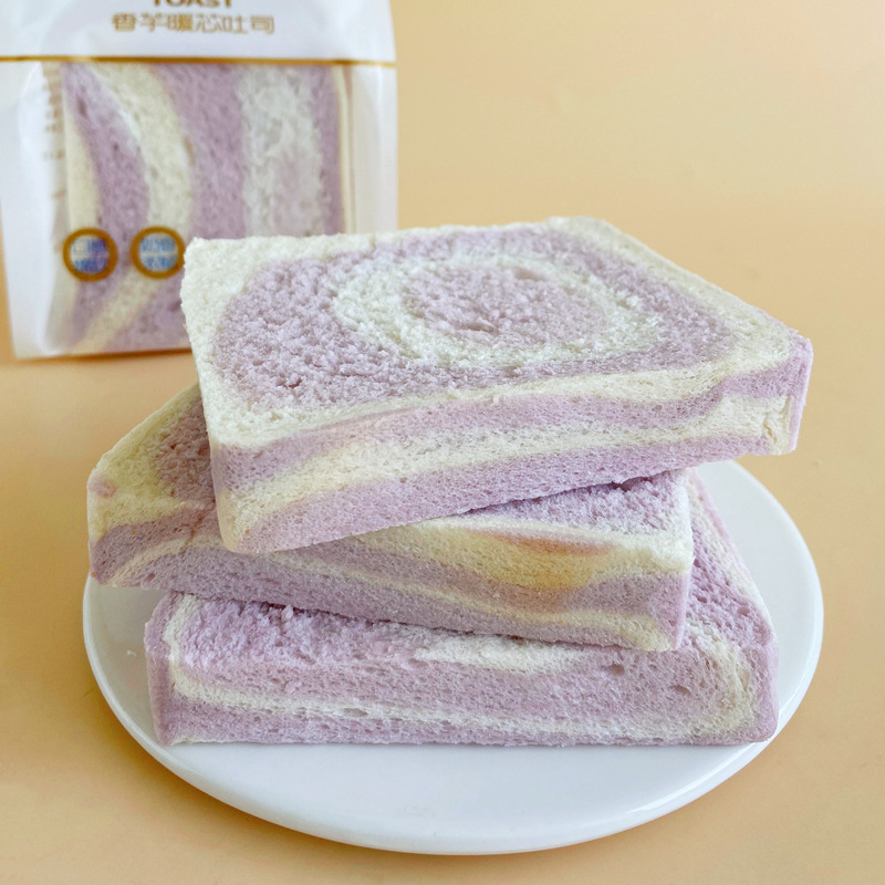 甘小鮮香芋暖芯トースト縁なしスライスパンサンドイッチ朝食代食ネット紅食品箱全体間食