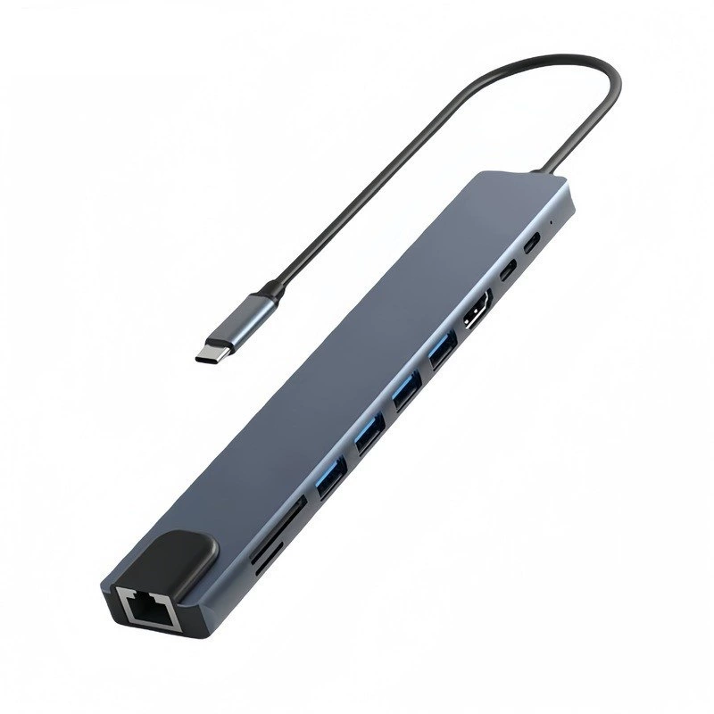 Shibin One удлинённая док-станция Type-C на HDMI 4K30Hz, HD USB3.0 HUB, конвертер чтения SD/TF карт, PD