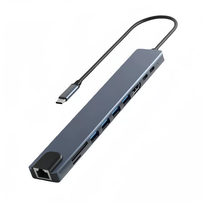 Shibin One удлинённая док-станция Type-C на HDMI 4K30Hz, HD USB3.0 HUB, конвертер чтения SD/TF карт, PD