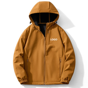 Autumn and Winter Soft Shell Jacket Men's Outdoor fleece-lined Thickened Jacket New Windproof Waterproof Mountaineering Suit for Women
