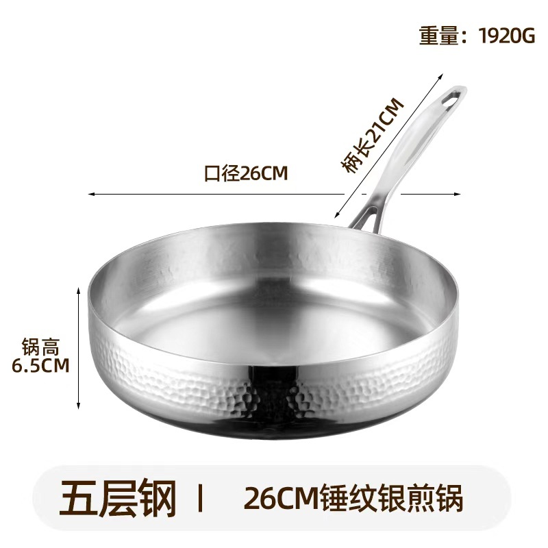 26CM Silver Hammer Pattern Fryer (sin tapa)