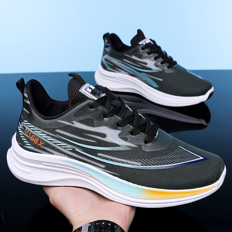 Nuevos zapatos de tela aérea respirables, zapatos de moda de malla, zapatos cómodos y ligeros para hombres, zapatos casuales para hombres.