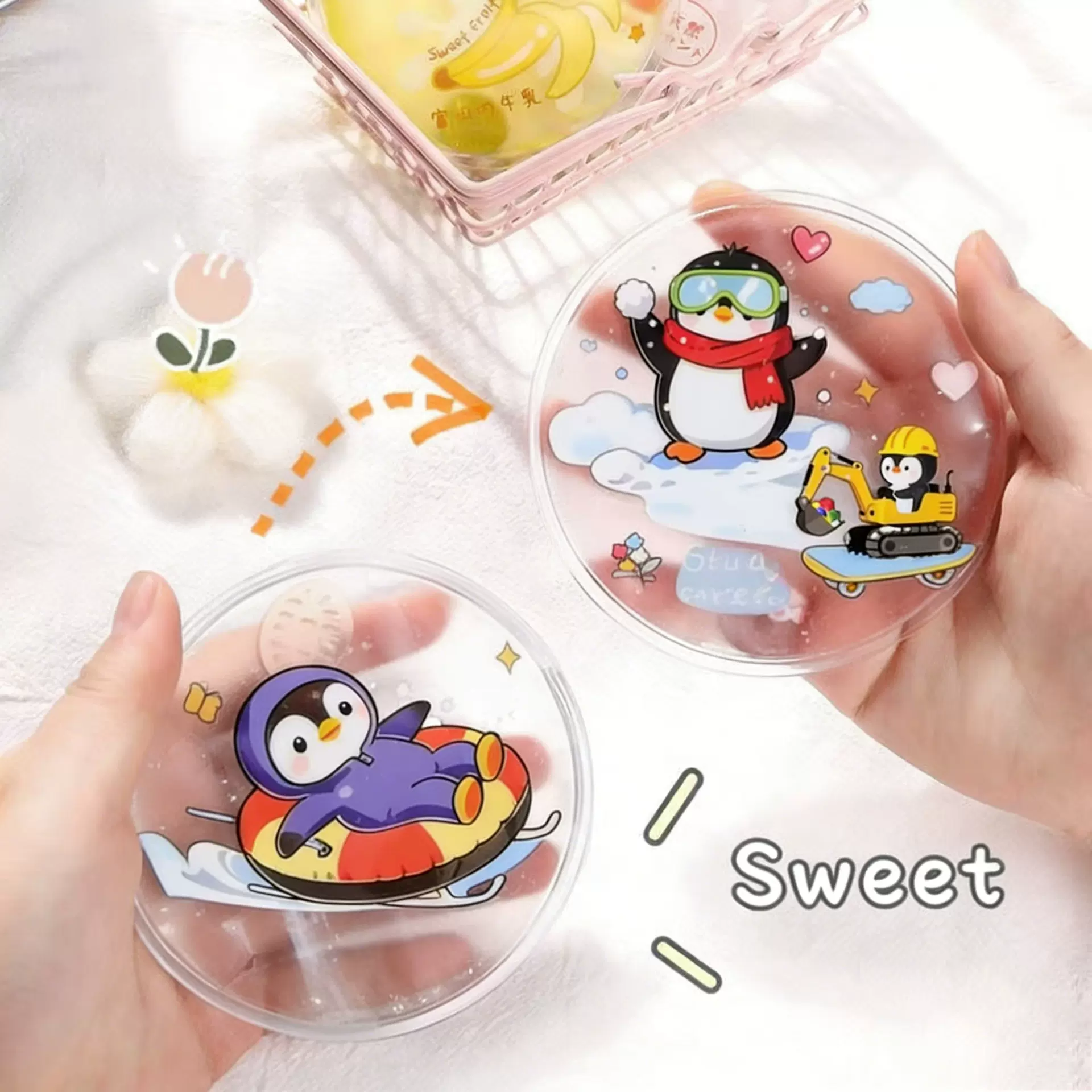 可爱企鹅掰掰热冬季自发热暖手宝学生教室暖宝宝可重复使用小型