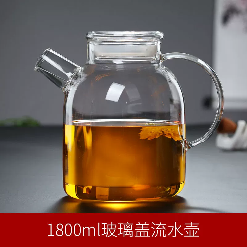 Glass explosion-proof capacious transparent teapot, increased thickness
