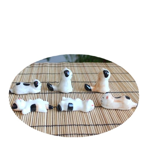 批发日式陶瓷猫眯筷子架 手绘筷子架6款混装发货 筷托 3353笔架