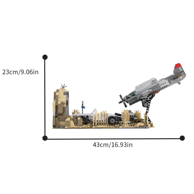 360 ° avión de hélice móvil escenas de aventura en el desierto de granulares modelo de bloques ornamentados image 6