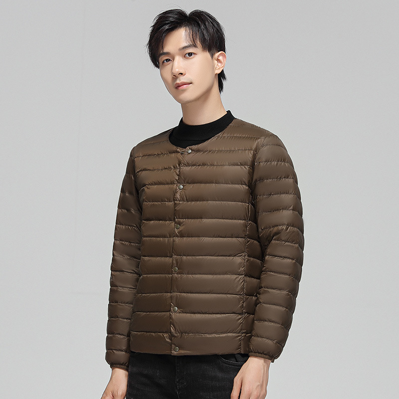 2025 Winter New High-Quality Round-Neck Lightweight down Jacket with 90% Duck down Men's Business Top