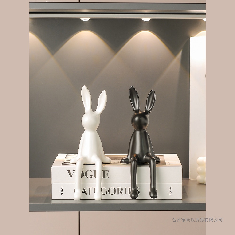 Decoraciones de encimera de TV de alto nivel lujoso, estabilidad emocional, artefactos mágicos, decoraciones de conejo, sala de estar, sensación de alto nivel.