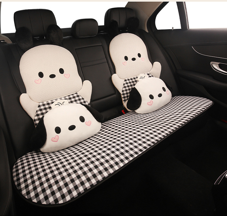 Car Seat Cushion, Four-Season Universal, Heart-Shaped Dog Seat Cushion, Suitable for Five-Seater Cars, Women's Interior, Cartoon Cute, Comfortable, Non-Slip