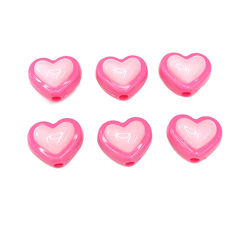 Cuentas sueltas de empalme amor de 16x18mm, color sólido, para perforación DIY, accesorios para pulseras, collares, cadenas de teléfono móvil y cabello.