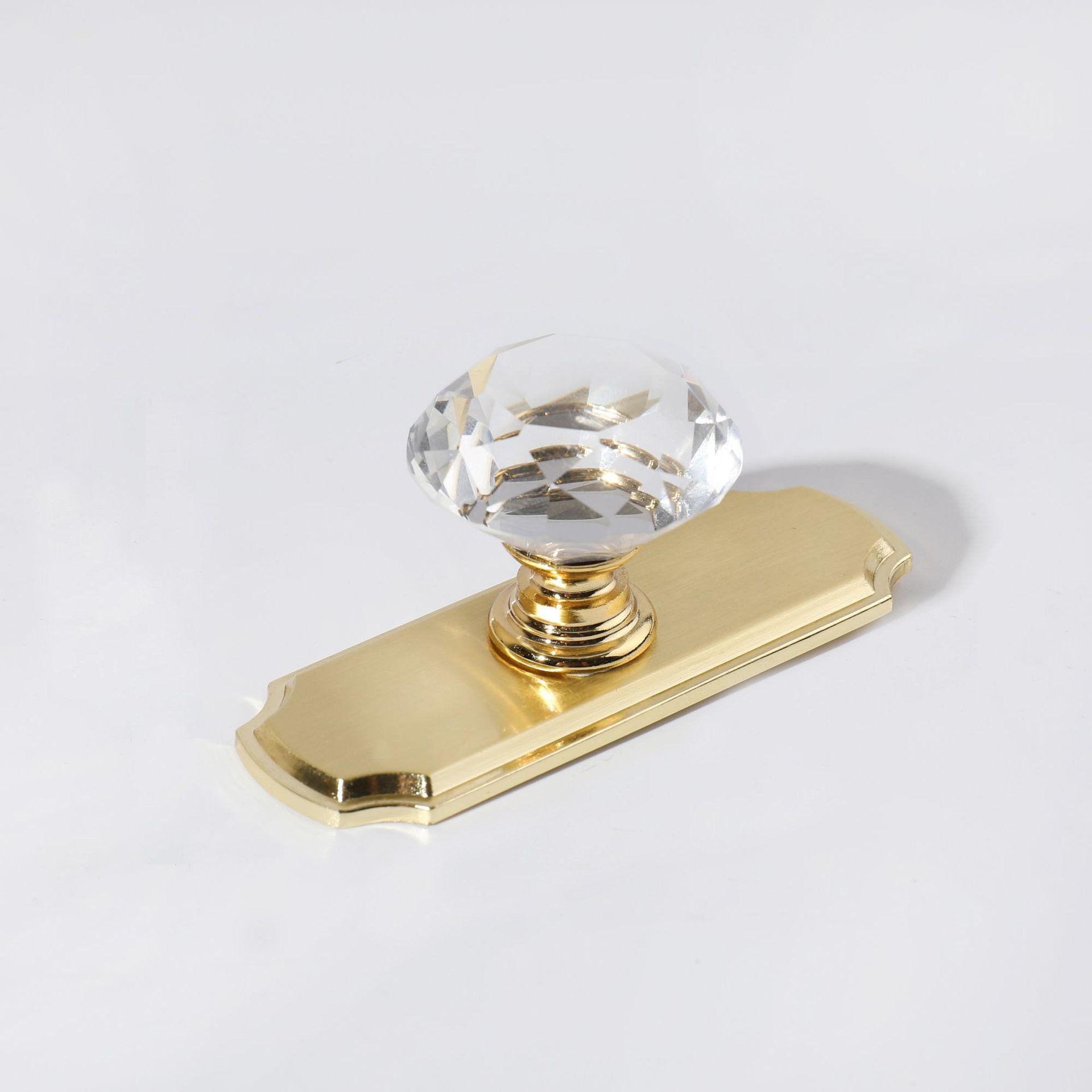 Manija de cristal de alta calidad de oro negro de aleación de zinc inferior mesita de noche manija de la puerta del gabinete del cajón del armario