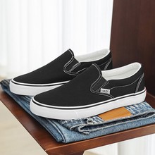 兜川春秋款男鞋一脚蹬布鞋套脚透气帆布鞋情侣款男女工作鞋子批发