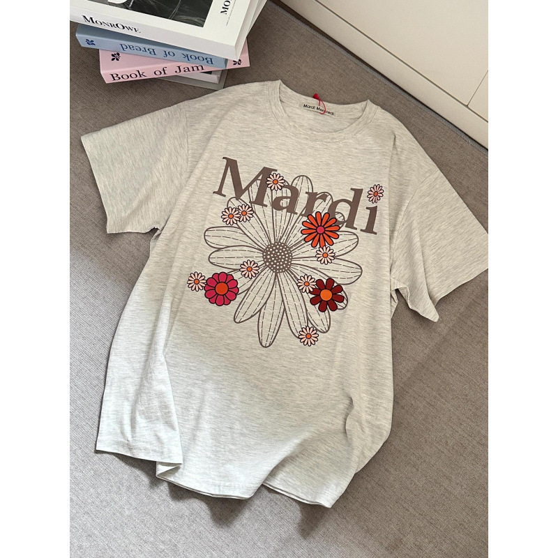 【カウンター品質】韓国マルディトレンドブランド半袖Tシャツリトルデイジードーマンプリントラウンドネックピュアコットンクロスボーダー|undefined