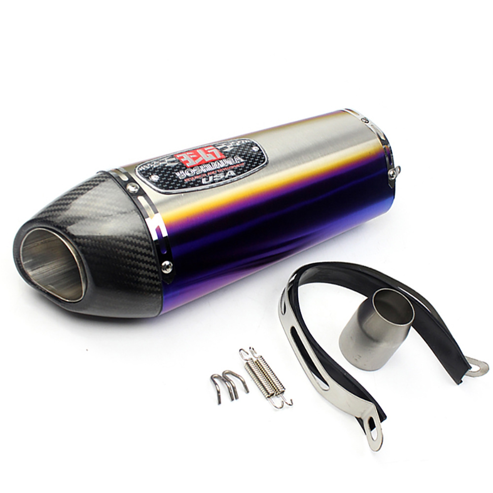 Motorcycle Yoshimura R77 modified exhaust pipe full carbon fiber tail section exhaust MT07 R3 GSX250R Kawasaki