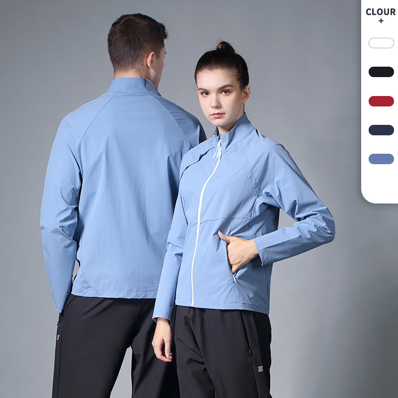 Sports Spring & Fall Jackets for Men and Women, Autumn and Winter Stand-Up Collar, Water-Repellent, Windproof, Quick-Drying Jackets, Outdoor Running Clothes
