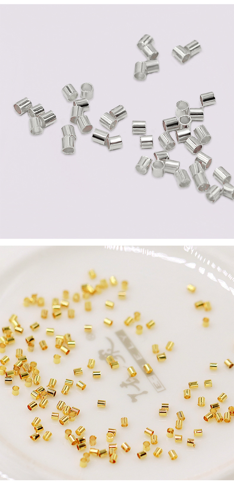 14K Gold Plated, 18K Gold Plated, Silver Plated Plating Material DIY Jewelry Accessories Classification 100 PCS/Package Quantity 100 PCS/Package 1.5*1mm 2*2mm Copper 14K Gold Plated 18K Gold Plated Silver Plated Solid Color Polished DIY Jewelry Accessories Beads