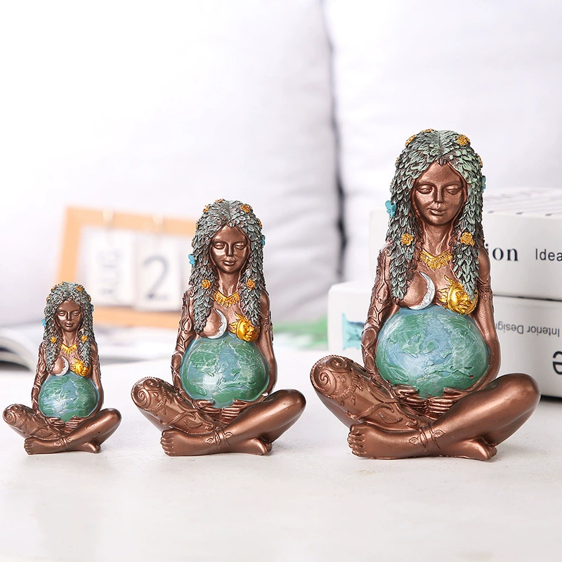 Кросс-борт торговля, жаркие продажи на майскую Mother’s Day, земляная статуя матери из смолы Gaia артефакт, богиня статуя Земли