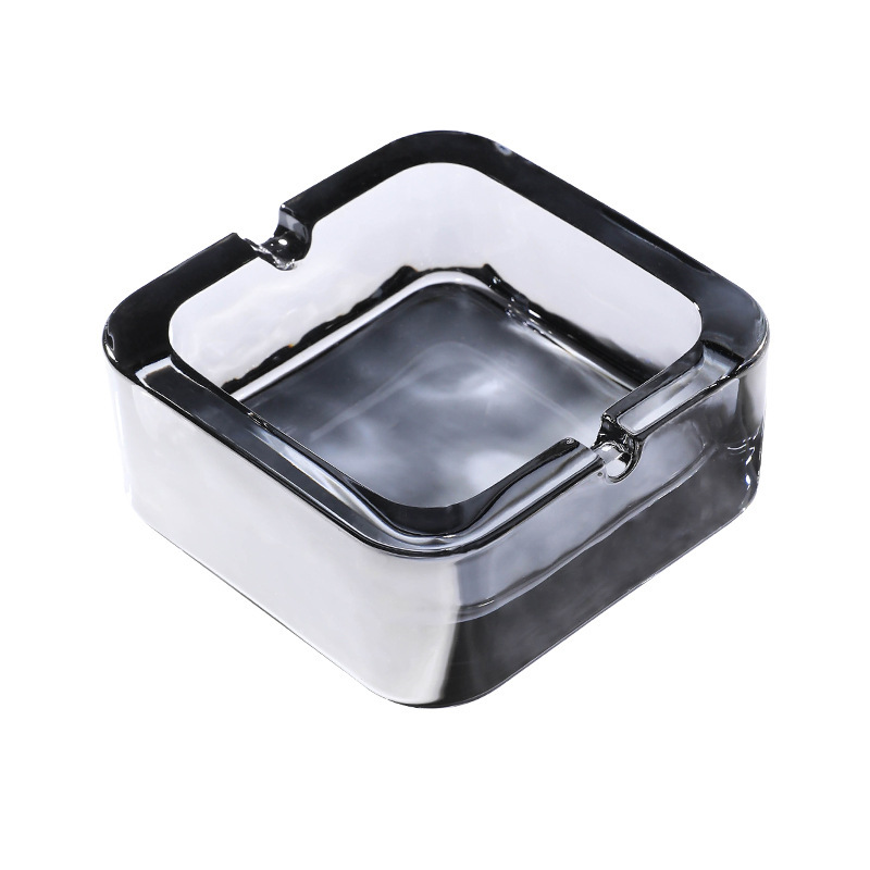 Cenicero de vidrio de cristal exquisito de moda cuadrado cigarrillo ligero de lujo sala de estar Cenicero de alta calidad creativo para el hogar pequeño exquisito