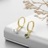 Fresh elegant earrings, zirconium from pearl, simple and elegant design