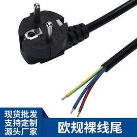 欧规单头裸线锡尾电源线 法国德式越南欧标插头线 三芯电源延长线