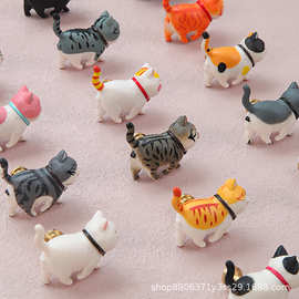 轻奢黄铜树脂儿童房可爱猫猫拉手日系卡通动物衣柜门抽屉单孔把手